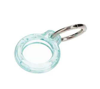 Etui Bizon z kółkiem do kluczy Case Locator Keychain do AirTag Przezroczysto-miętowy