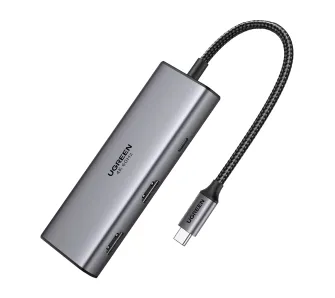 Hub USB UGREEN CM498 7w1 USB-C do HDMI 4K 60HZ USB PD Szary