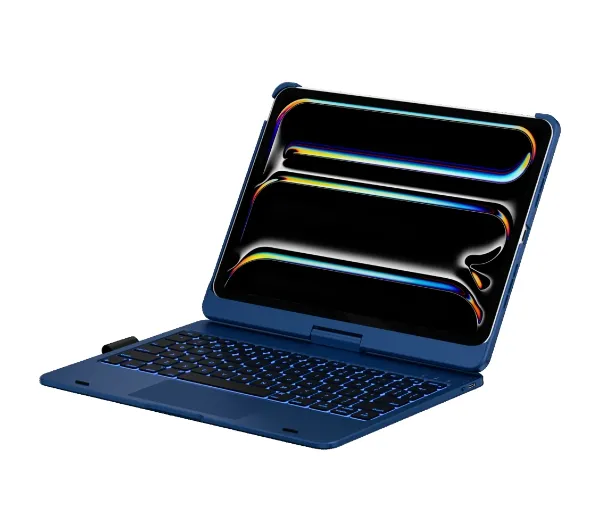 Etui Typecase Flexbook Touch z klawiaturą do iPad Pro 11" 2024/2025 ciemny niebieski
