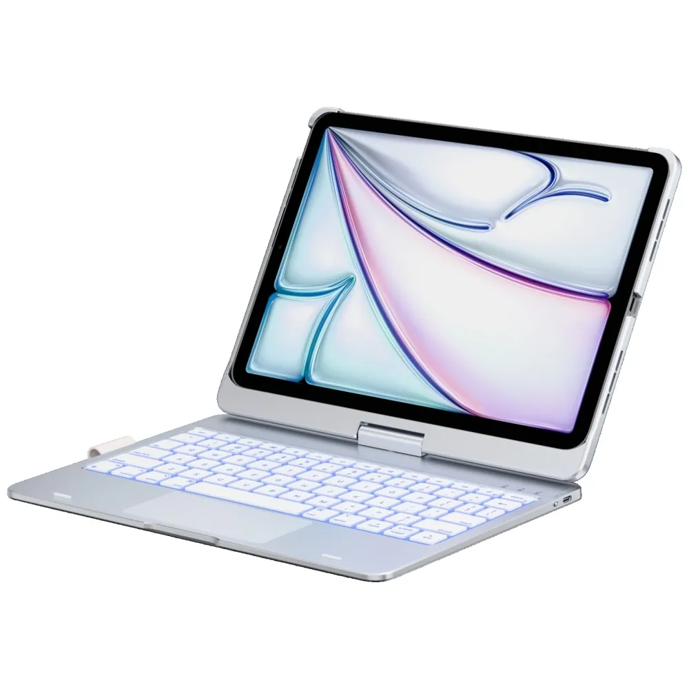 Etui na tablet Typecase Flexbook Touch z klawiaturą do iPad Air 11" M2 2024/M3 2025/M4 2026 Srebrny