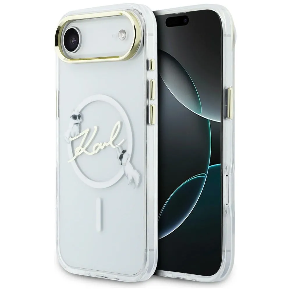 Etui Karl Lagerfeld IML Choupettes Karl Script Logo MagSafe do iPhone Air Przezroczysty