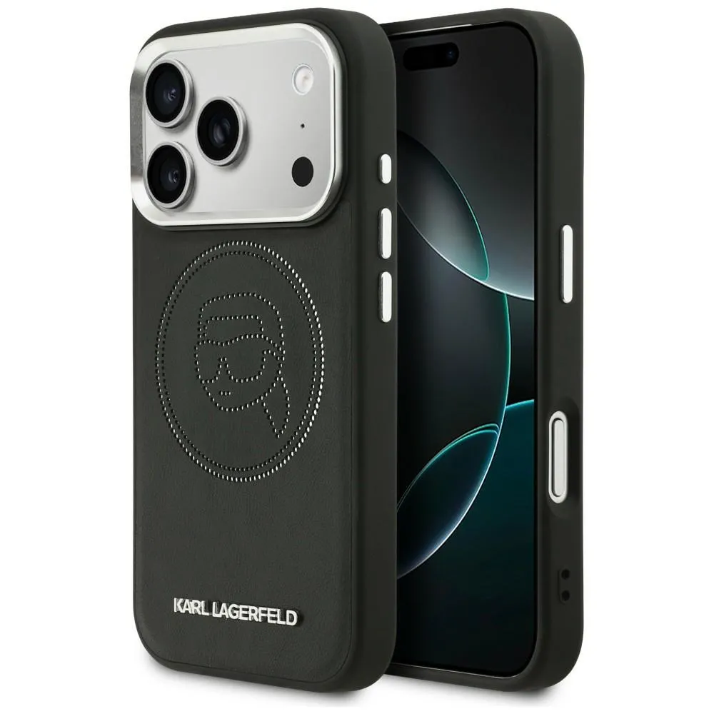 Etui Karl Lagerfeld K Head Point Logo MagSafe do iPhone 17 Pro Czarny