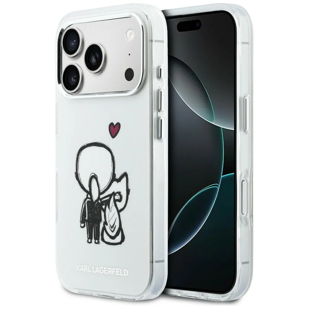 Etui Karl Lagerfeld Karl & Choupette Back MagSafe do iPhone 17 Pro Przezroczysty