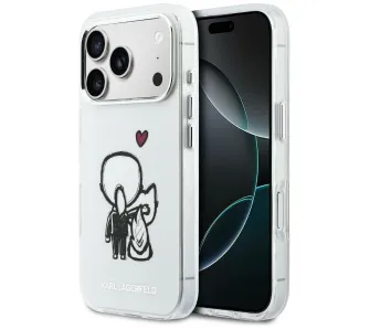 Etui Karl Lagerfeld Karl & Choupette Back MagSafe do iPhone 17 Pro Przezroczysty