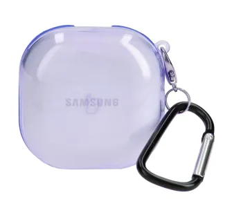 Etui na słuchawki Bizon Case Headphone Clear do Samsung Galaxy Buds Live / Pro / Buds2 / Buds2 Pro Przeźroczysty-Fioletowy