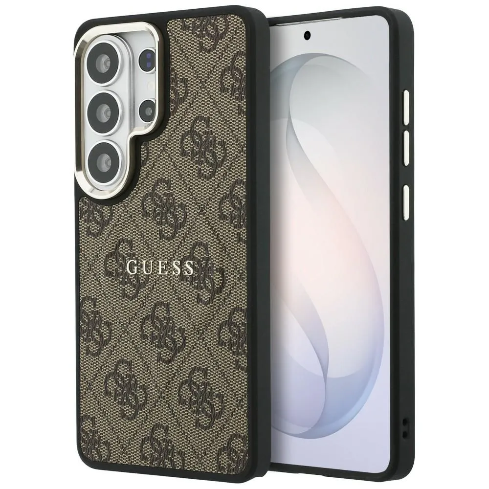 Etui Guess 4G Embossed Ring MagSafe do Galaxy S26 Ultra Brązowy