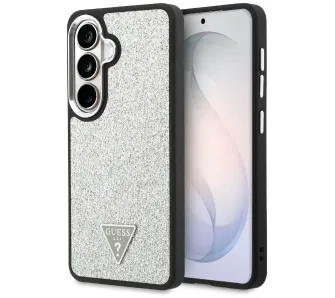 Etui Guess Fixed Glitter Triangle MagSafe do Galaxy S26+ Srebrny