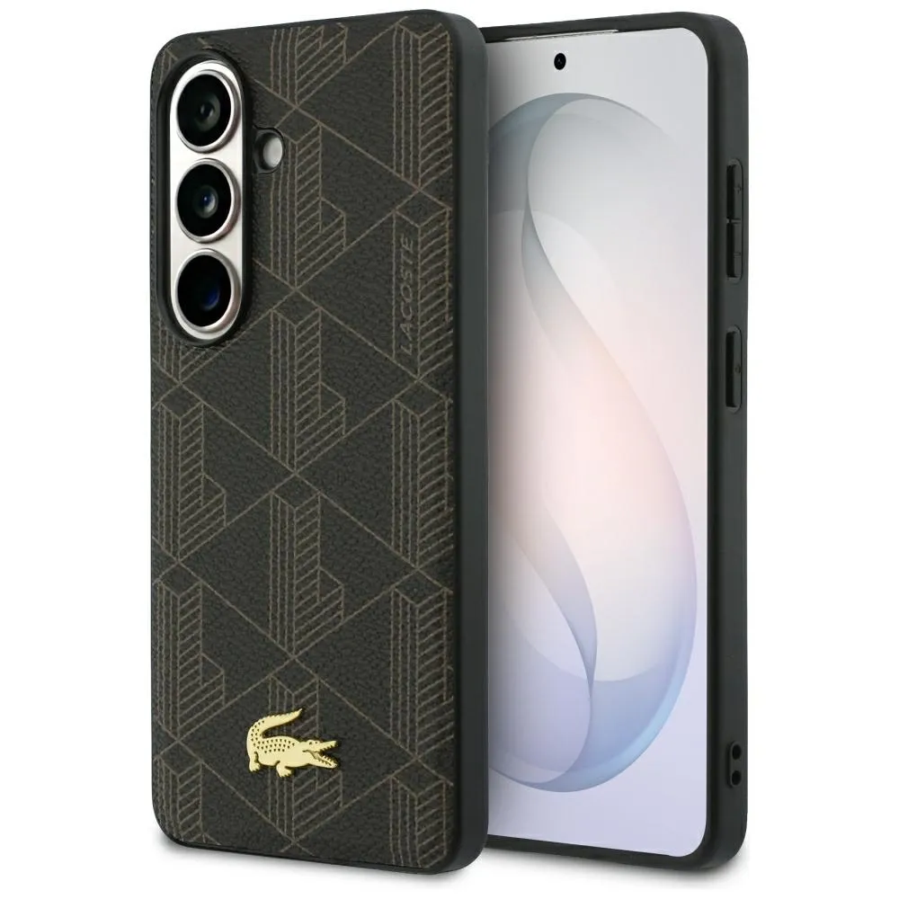 Etui Lacoste PVC Monogram The Blend MagSafe do Galaxy S26 Brązowy