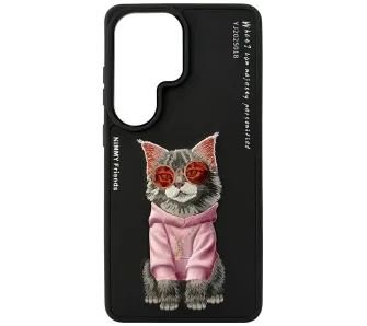 Etui Nimmy Glasses Cool Cat do Galaxy S26 Ultra Czarny