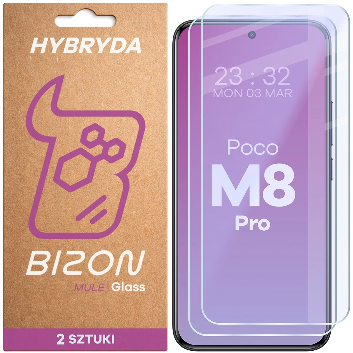 Folia hydrożelowa Bizon Glass Mule Duo do Xiaomi Poco M8 Pro 2 sztuki