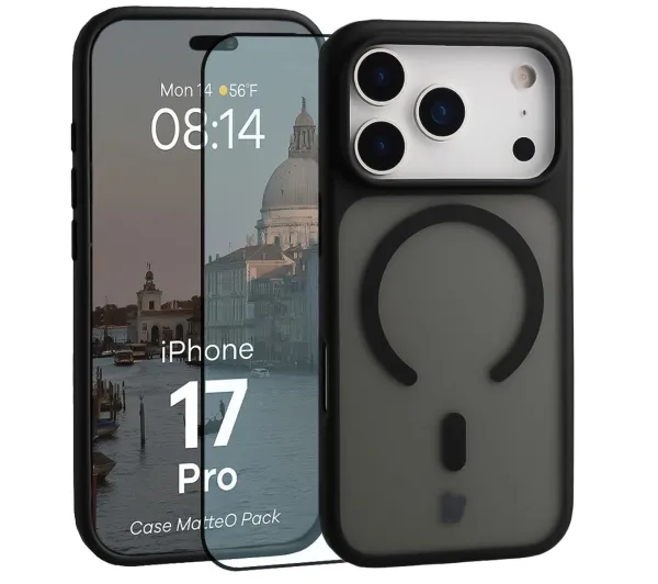 Bizon Case MatteO Pack do iPhone 17 Pro Czarny