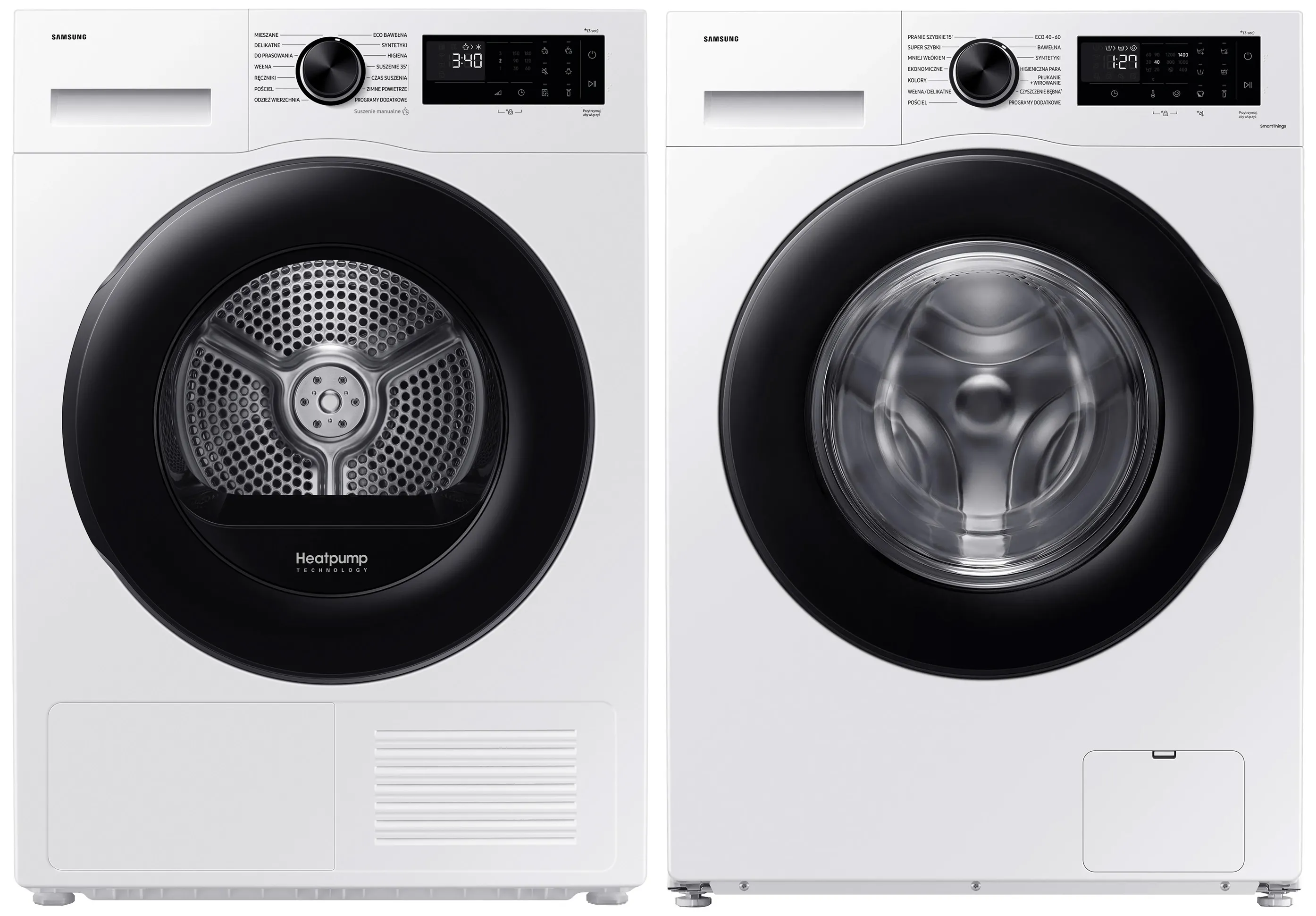 Zestaw Samsung pralka WW11DG5B25AEEO 11kg 1400obr/min + suszarka DV9MDG52A0AE 60cm 9kg
