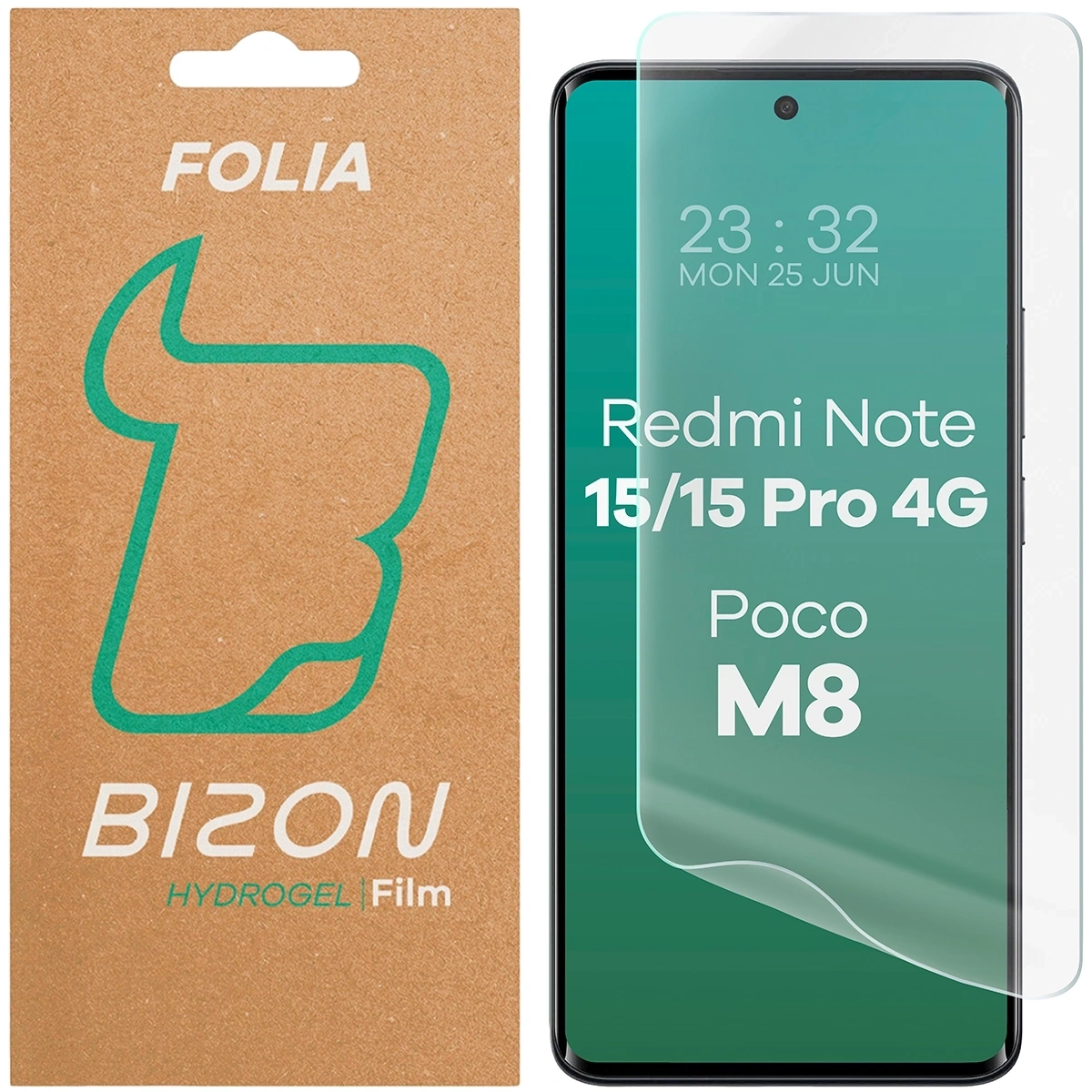 Folia hydrożelowa Bizon na ekran Film Hydrogel Front do Xiaomi Redmi Note 15 4G/5G / 15 Pro 4G / Poco M8 5G