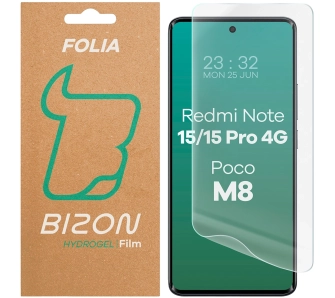 Folia hydrożelowa Bizon na ekran Film Hydrogel Front do Xiaomi Redmi Note 15 4G/5G / 15 Pro 4G / Poco M8 5G