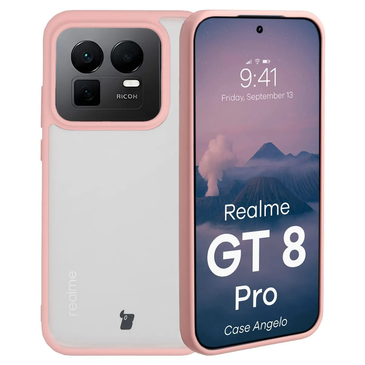 Etui Bizon Angelo do Realme GT 8 Pro Jasnoróżowy