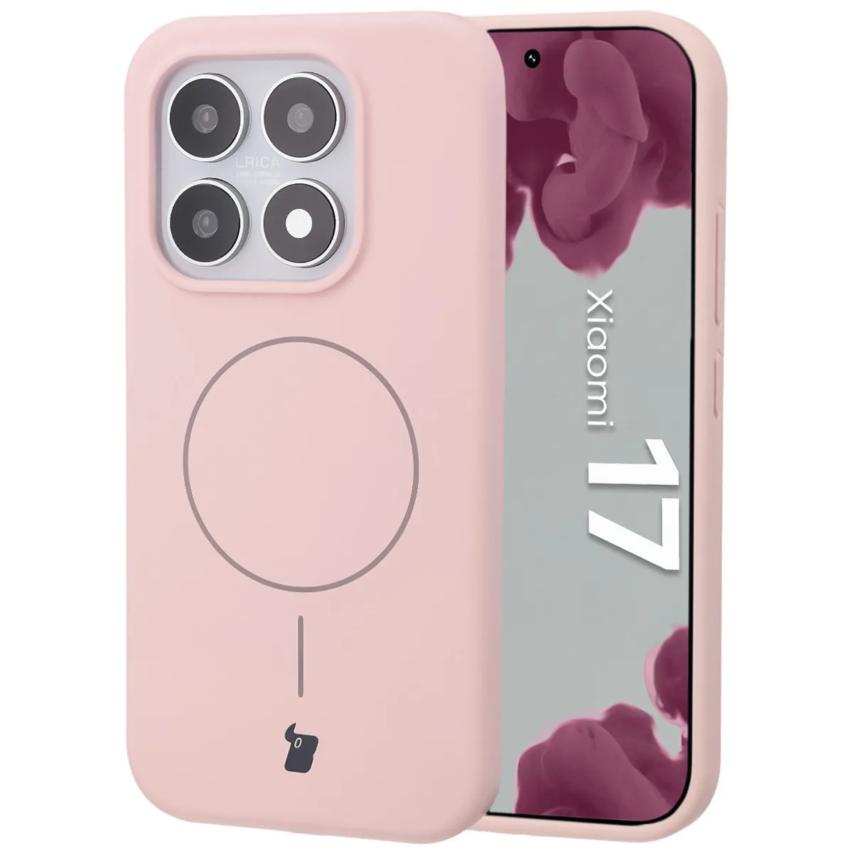 Etui Bizon Soft Magnetic do Xiaomi 17 Jasnoróżowy