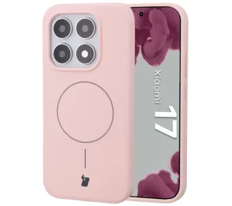 Etui Bizon Soft Magnetic do Xiaomi 17 Jasnoróżowy