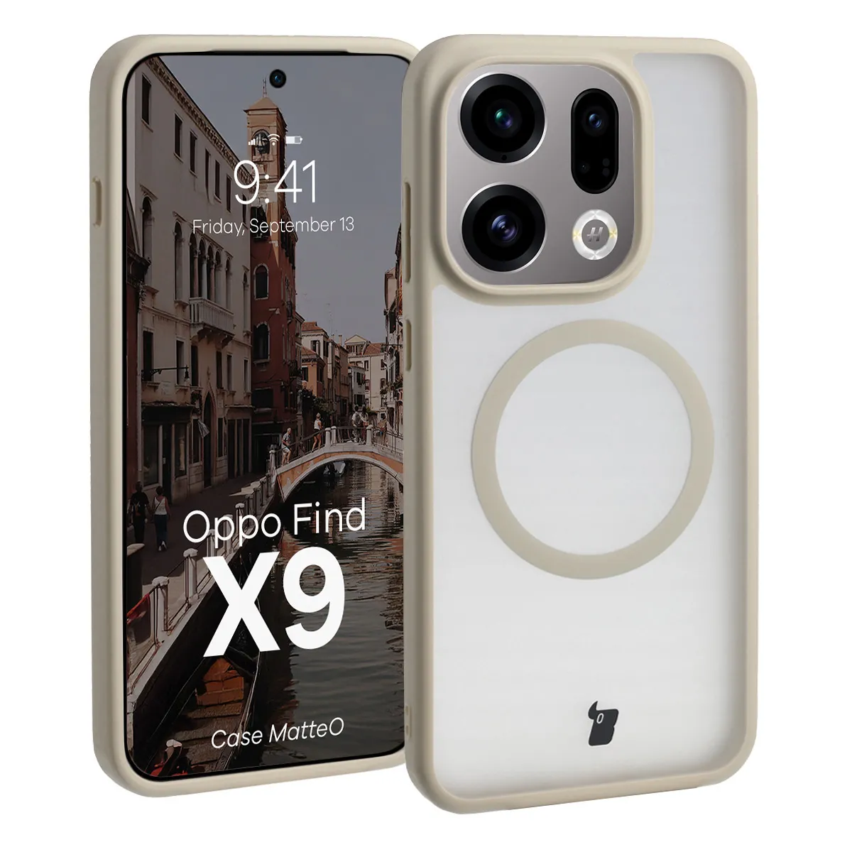 Etui Bizon MatteO do Oppo Find X9 Beżowy