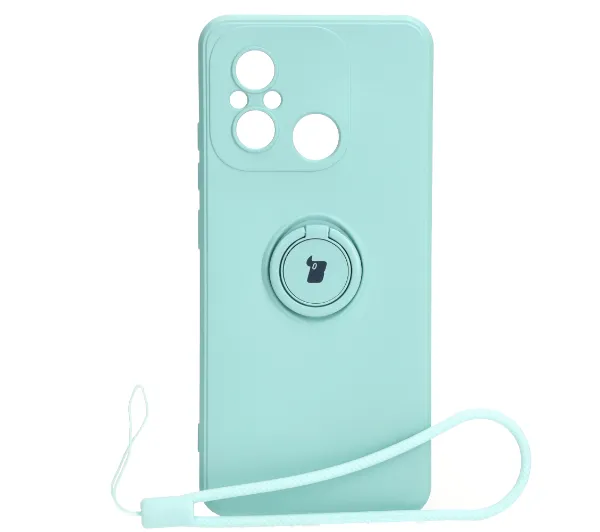 Bizon Silicone Ring Sq do Xiaomi Redmi 12C Cyjan