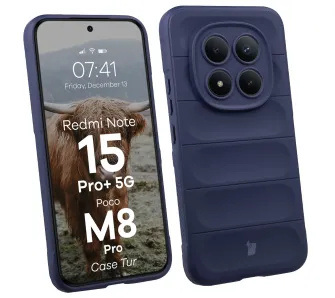 Etui Bizon Tur do Xiaomi Redmi Note 15 Pro Plus 5G / POCO M8 Pro 5G Granatowy