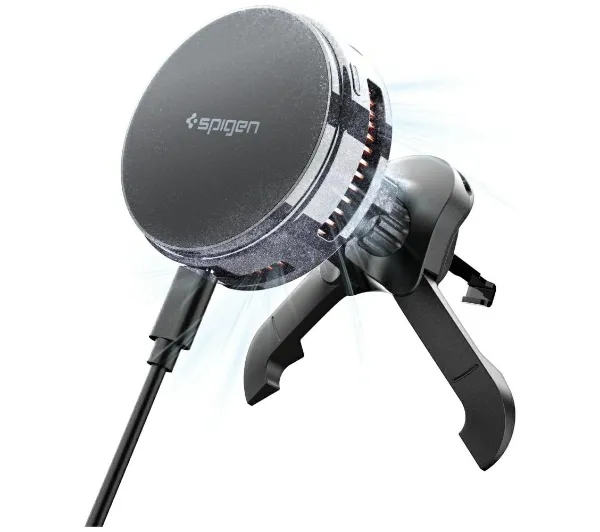 Uchwyt na telefon SPIGEN Essential EV25MFAQ Qi2.2 MagSafe Czarny