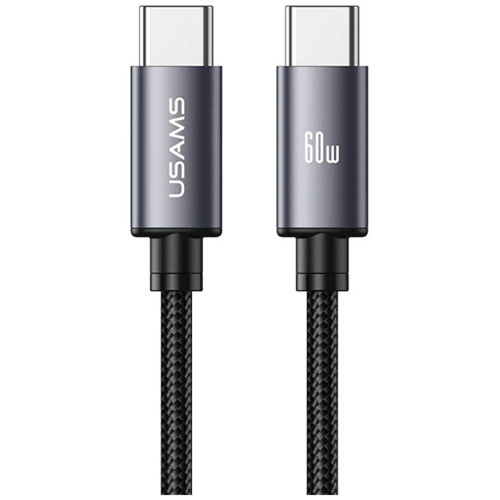 Kabel USAMS U91 USB-C do USB-C 60W 1m Szary