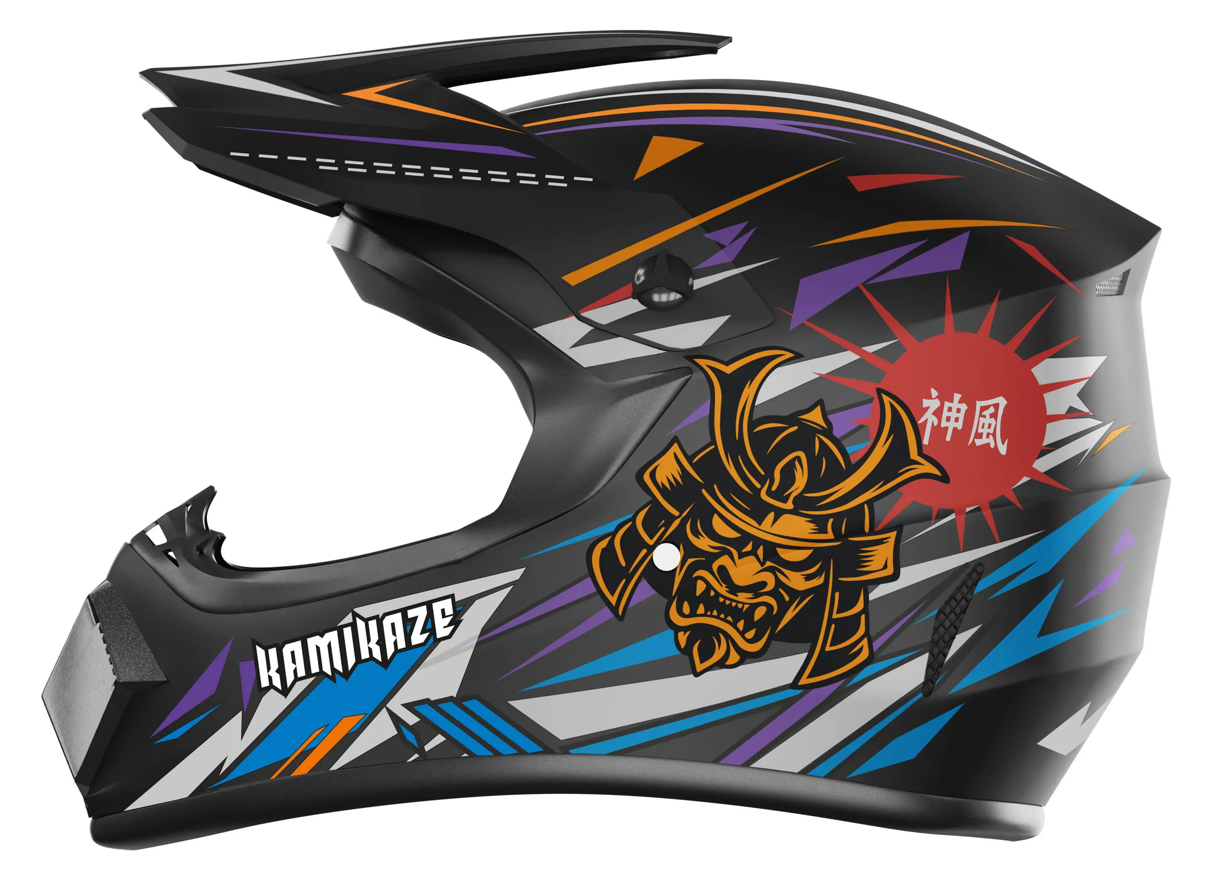 Kask Kamikaze AKC203 Ninja XL Czarno-pomarańczowy