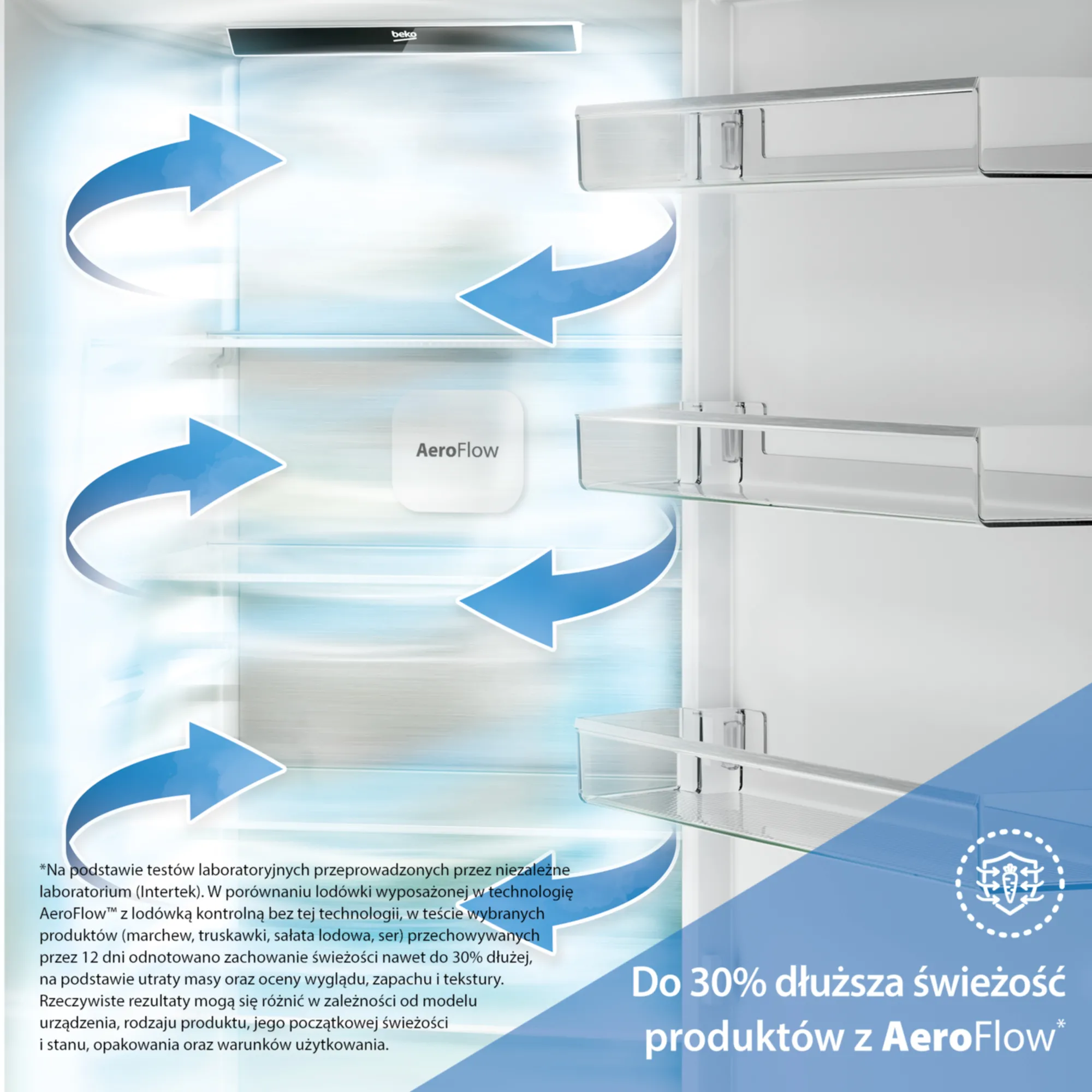 Otwarta lodówka Beko B5RCNA416HXBRW Dark Inox