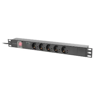 Listwa zasilająca Lanberg RACK PDU 1U 16A 5x 230V Czarny 2m