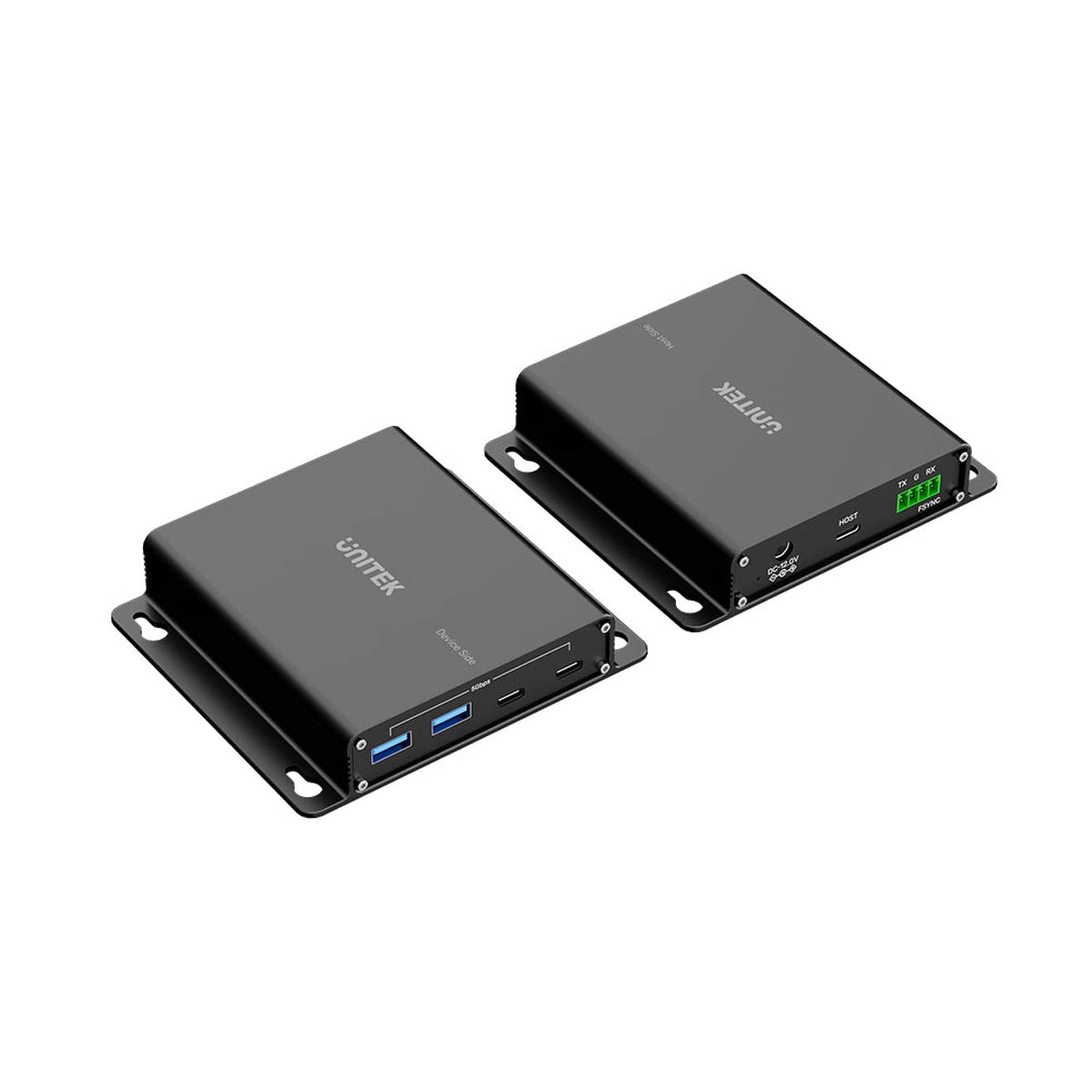 Przedłużacz Unitek U1337BBK01-EU USB 5 Gb/s 100 m przez Ethernet z Hubem Czarny