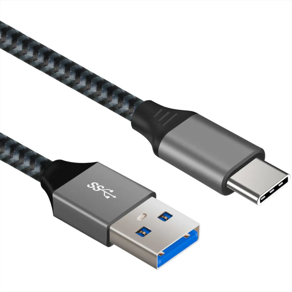 Kabel ART OEM-C2-0.5 USB-C do USB-A QC3.0 15W 0,5m Szary