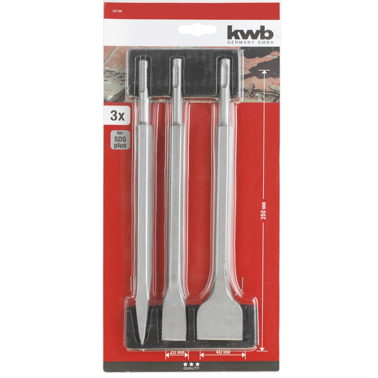Dłuto Einhell 49247190 SDS-Plus (3 szt.)