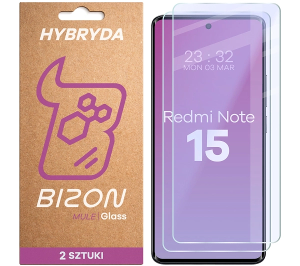 Bizon elastyczne Glass Mule Duo do Xiaomi Redmi Note 15 4G / 5G 2 sztuki