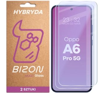 Szkło hybrydowe Bizon elastyczne Glass Mule Duo do Oppo A6 Pro 5G 2 sztuki