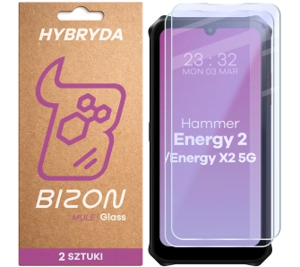 Szkło hybrydowe Bizon elastyczne Glass Mule Duo do HAMMER Energy X2 5G / Energy 2 2 sztuki