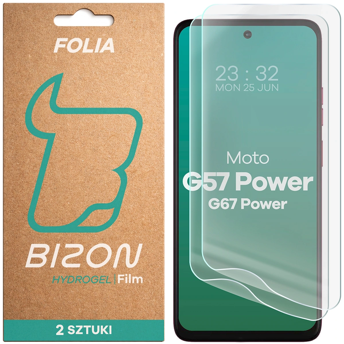 Folia hydrożelowa Bizon na ekran Film Hydrogel Front Duo do Motorola Moto G57 Power / G67 Power 2 sztuki
