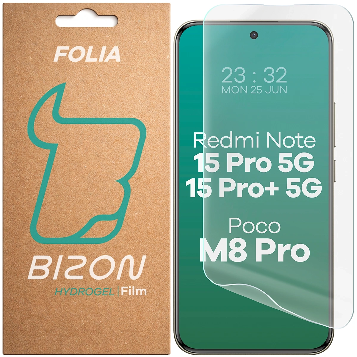 Folia hydrożelowa Bizon na ekran Film Hydrogel Front do Xiaomi Redmi Note 15 Pro 5G / 15 Pro Plus 5G / POCO M8 Pro 5G