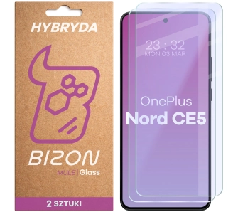 Szkło hybrydowe Bizon elastyczne Glass Mule Duo do OnePlus Nord CE5 5G 2 sztuki