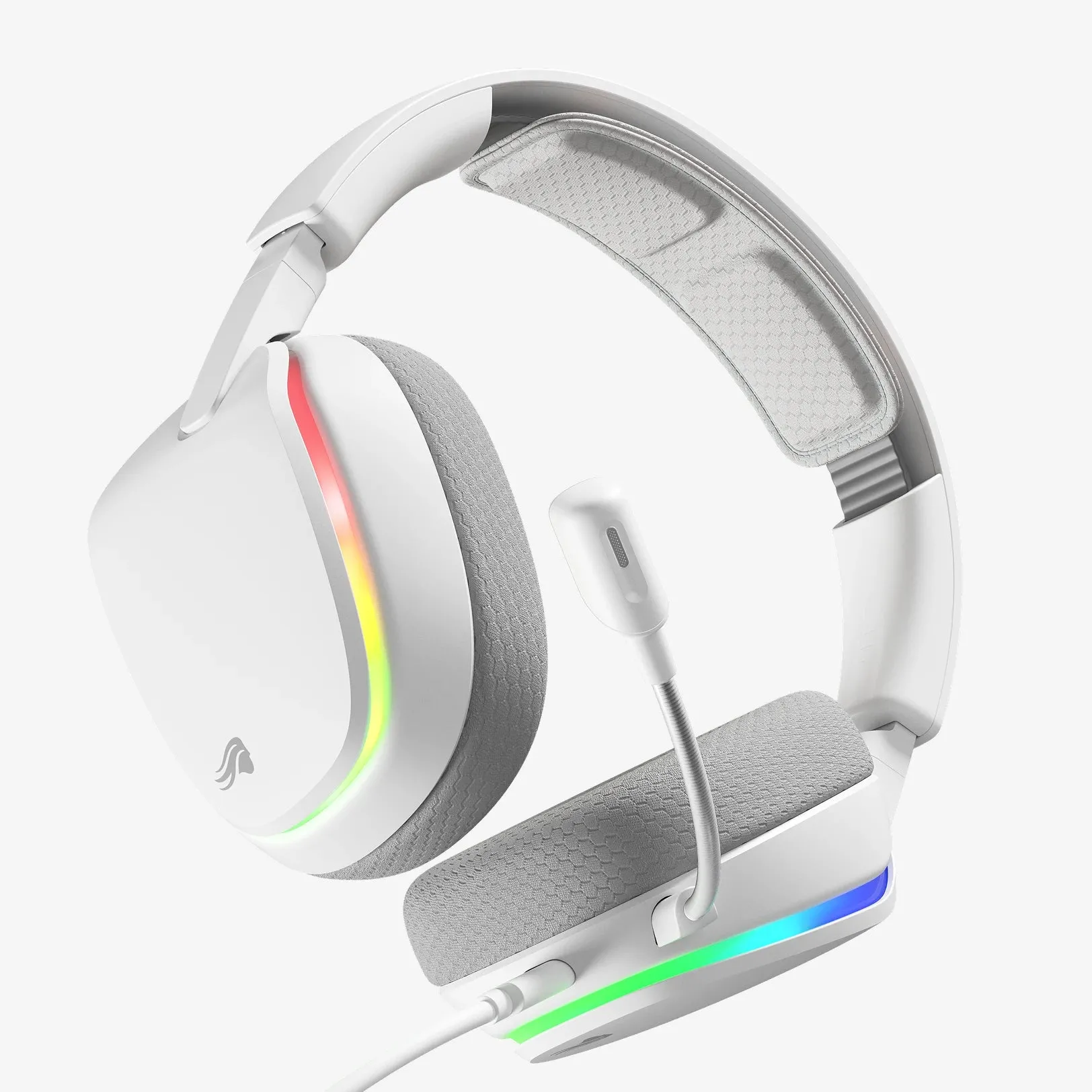 Słuchawki przewodowe z mikrofonem Glorious GHS Eternal RGB Nauszne Biały