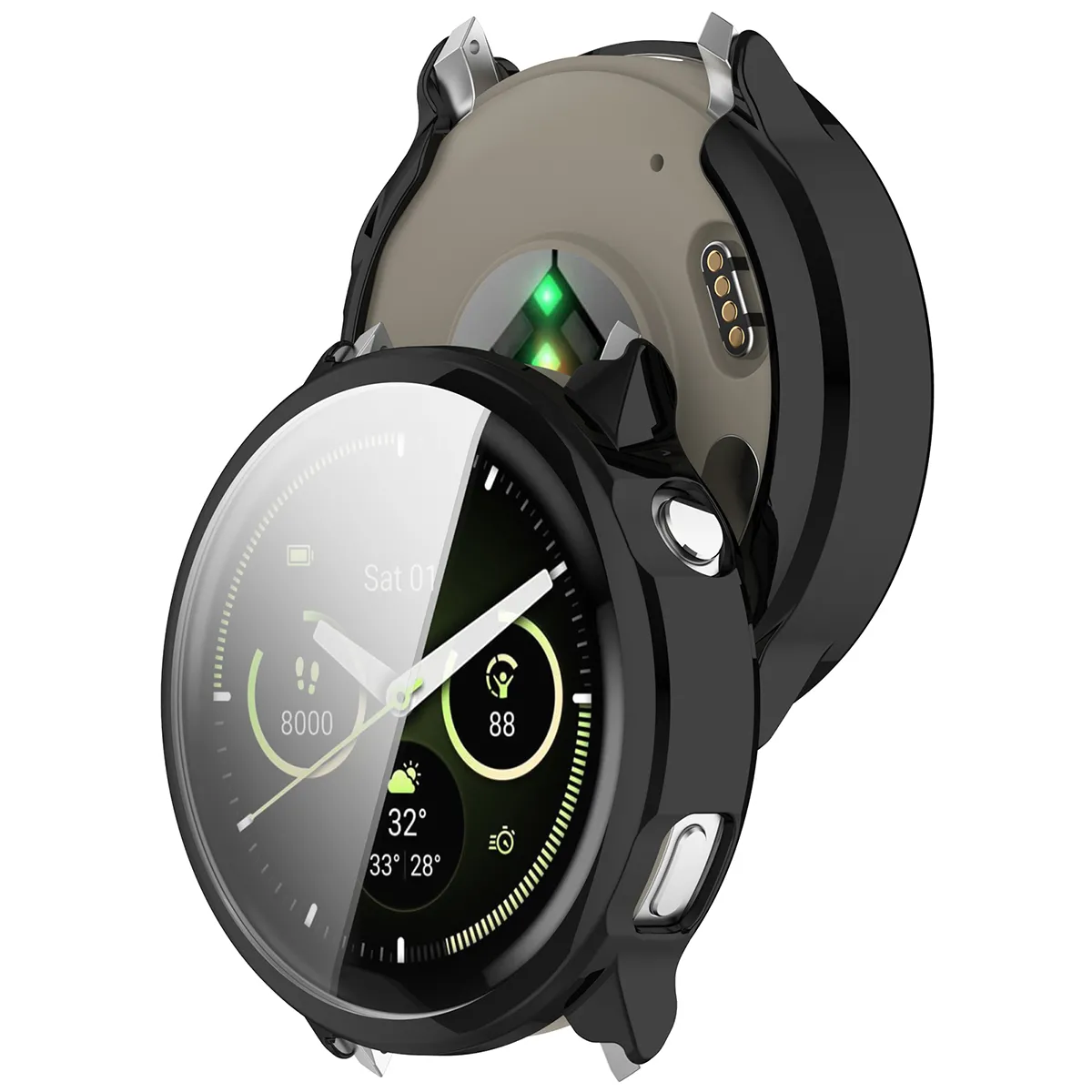 Etui Bizon Case Watch Felipe do Garmin Venu 4 45 mm Czarny