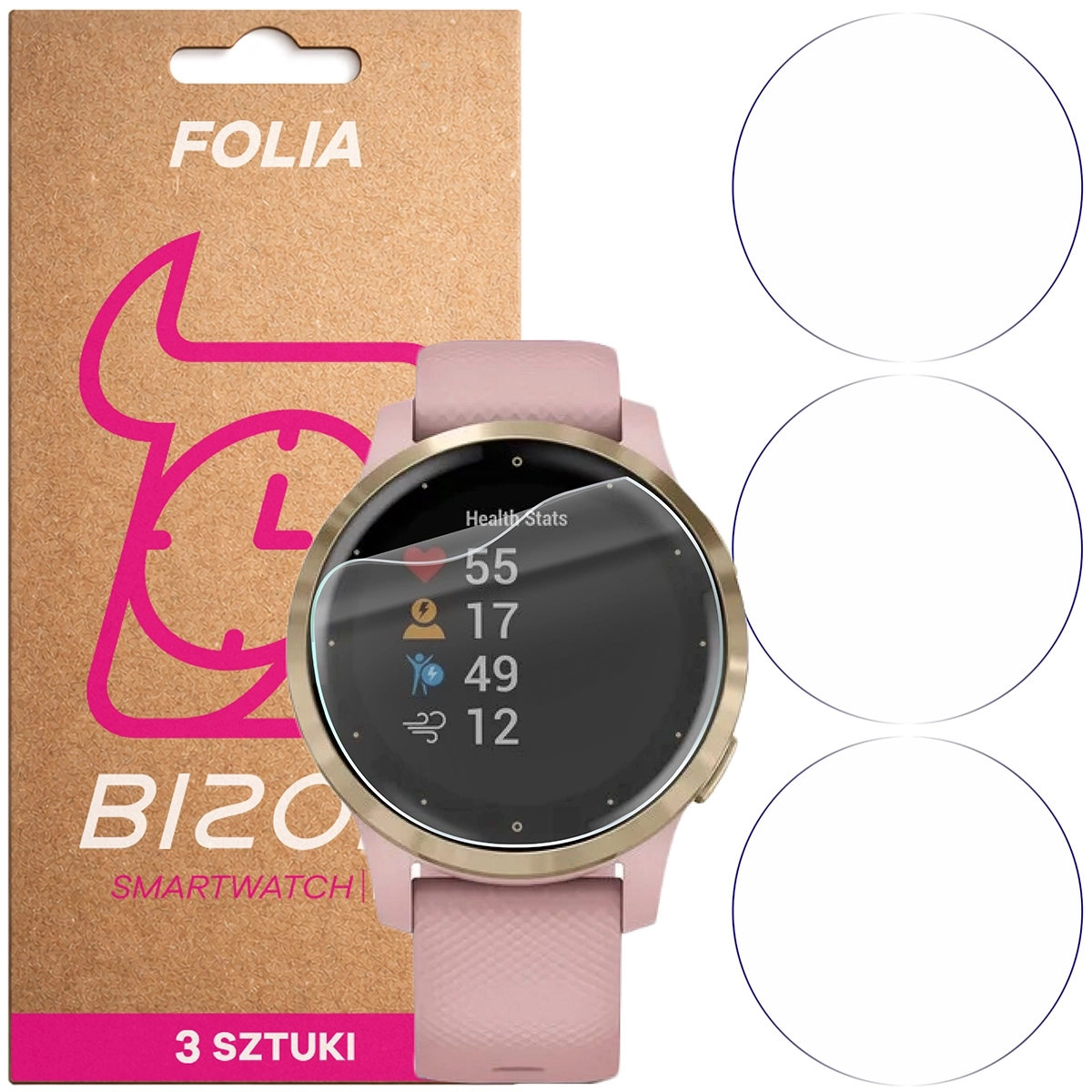 Folia hydrożelowa Bizon Watch Film HydroFlex do Garmin Vivoactive 4S