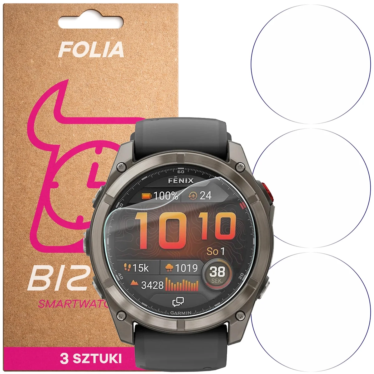 Folia hydrożelowa Bizon Watch Film HydroFlex do Garmin Fenix 8 Pro AMOLED 51 mm
