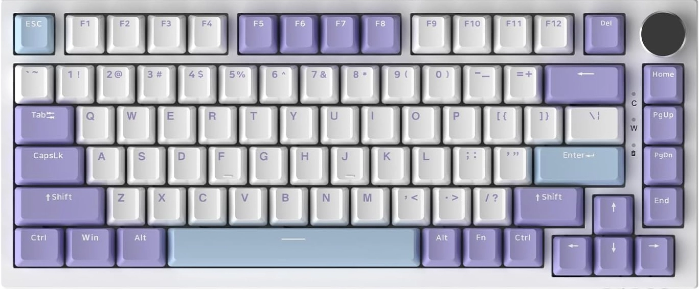 Klawiatura mechaniczna Ajazz AK820 Sea Salt Switch Biało-Fioletowy