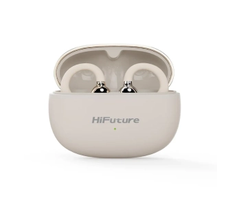 Słuchawki bezprzewodowe HiFuture FlexClip Open Ear AI ENC Konstrukcja Klipsa Przewodnictwo Powietrzne Bluetooth 5.4 Beżowy