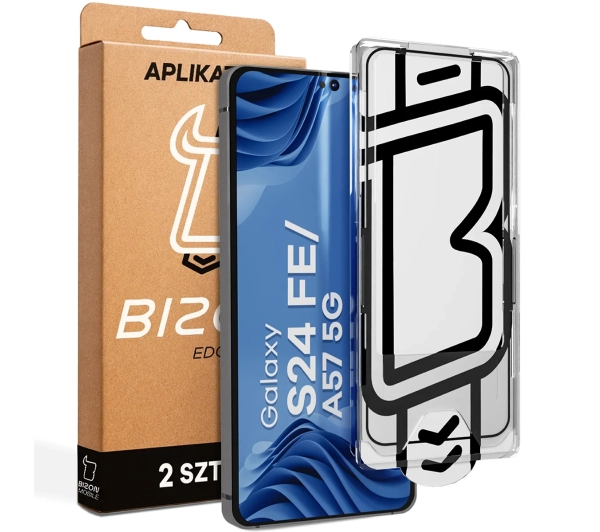 Bizon z ramką montażową Glass Aplikator Edge do Galaxy S24 FE / A57 5G 2 zestawy