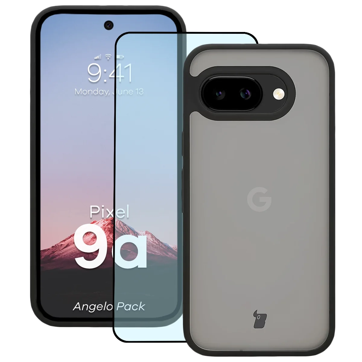 Szkło hartowane Bizon Angelo Pack do Google Pixel 9a Czarny