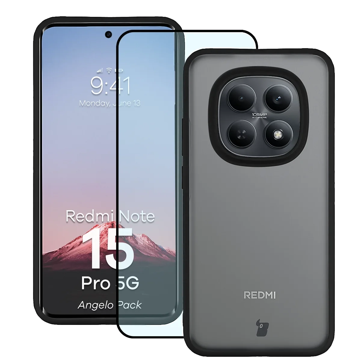 Szkło hartowane Bizon Angelo Pack do Xiaomi Redmi Note 15 Pro 5G Czarny