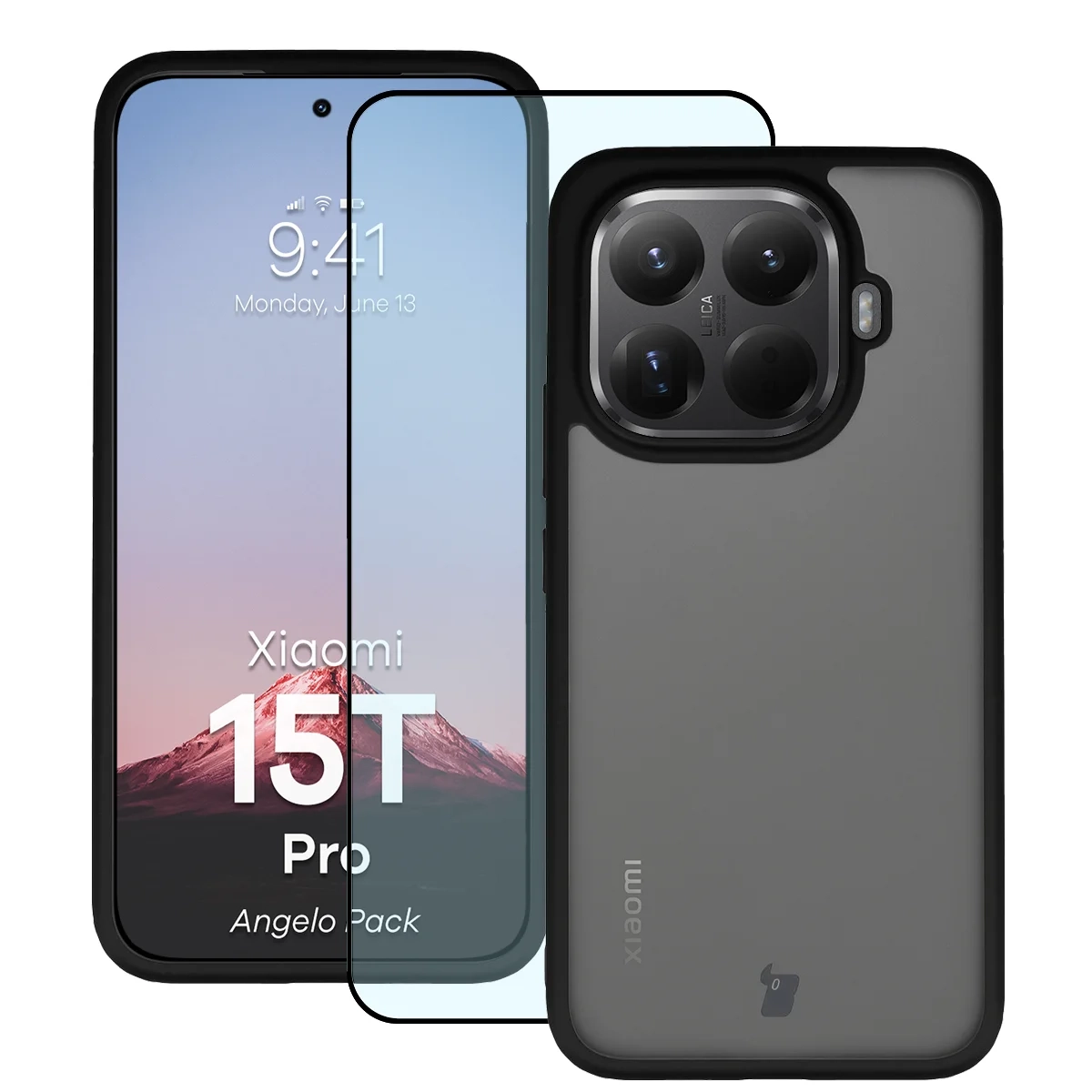 Szkło hartowane Bizon Angelo Pack do Xiaomi 15T Pro Czarny
