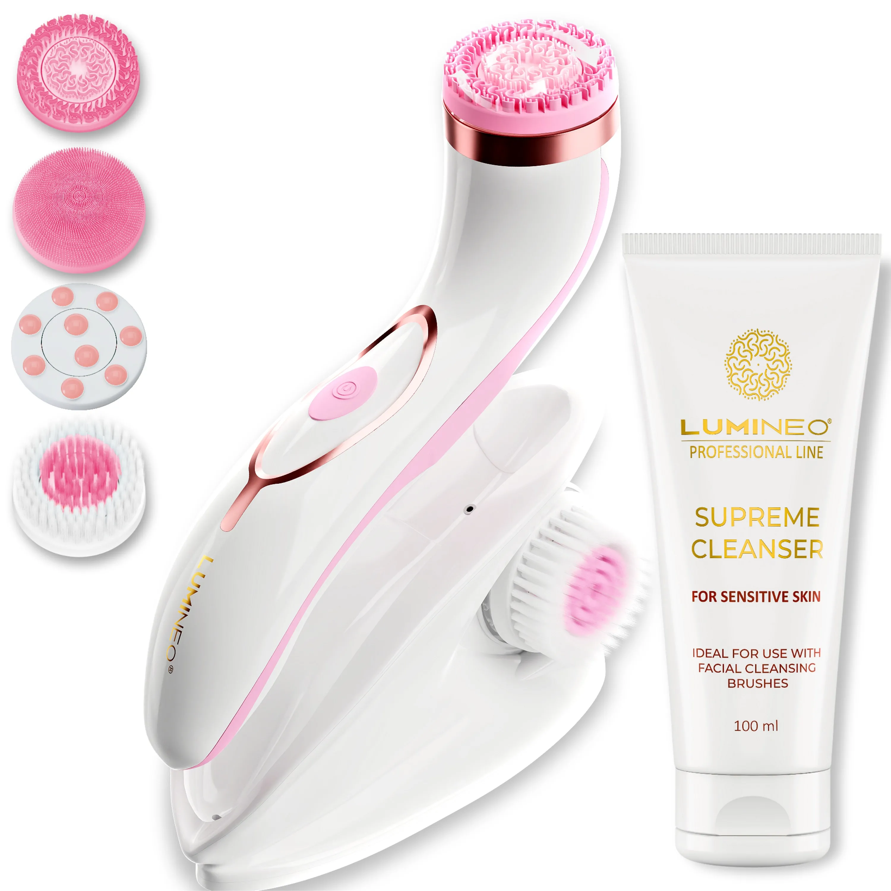 Szczoteczka do twarzy Lumineo Pro + Żel do skóry wrażliwej 100ml