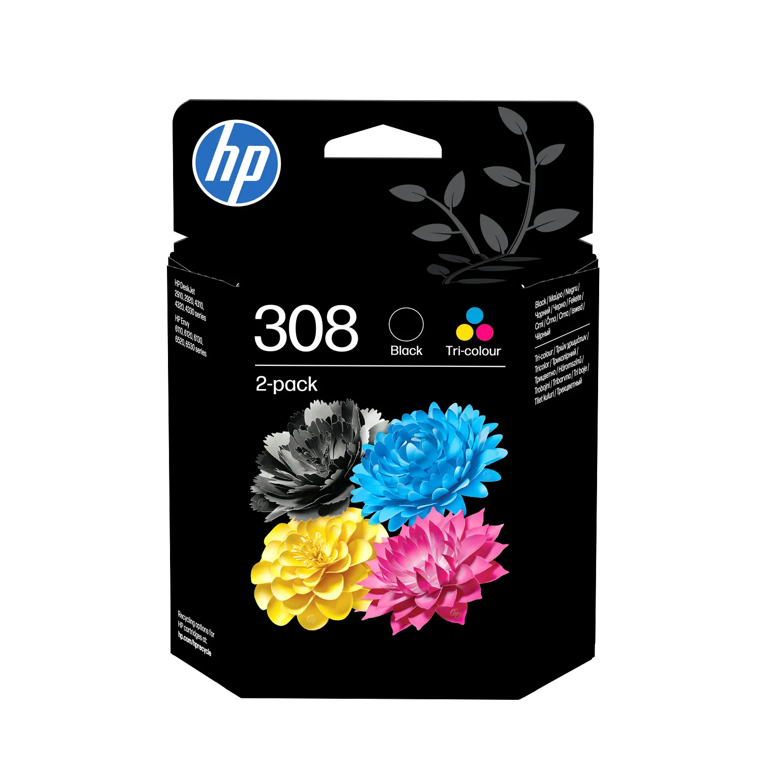 Zestaw tuszów HP 6L6S6UE nr 308 Czarny + Kolor 6 ml